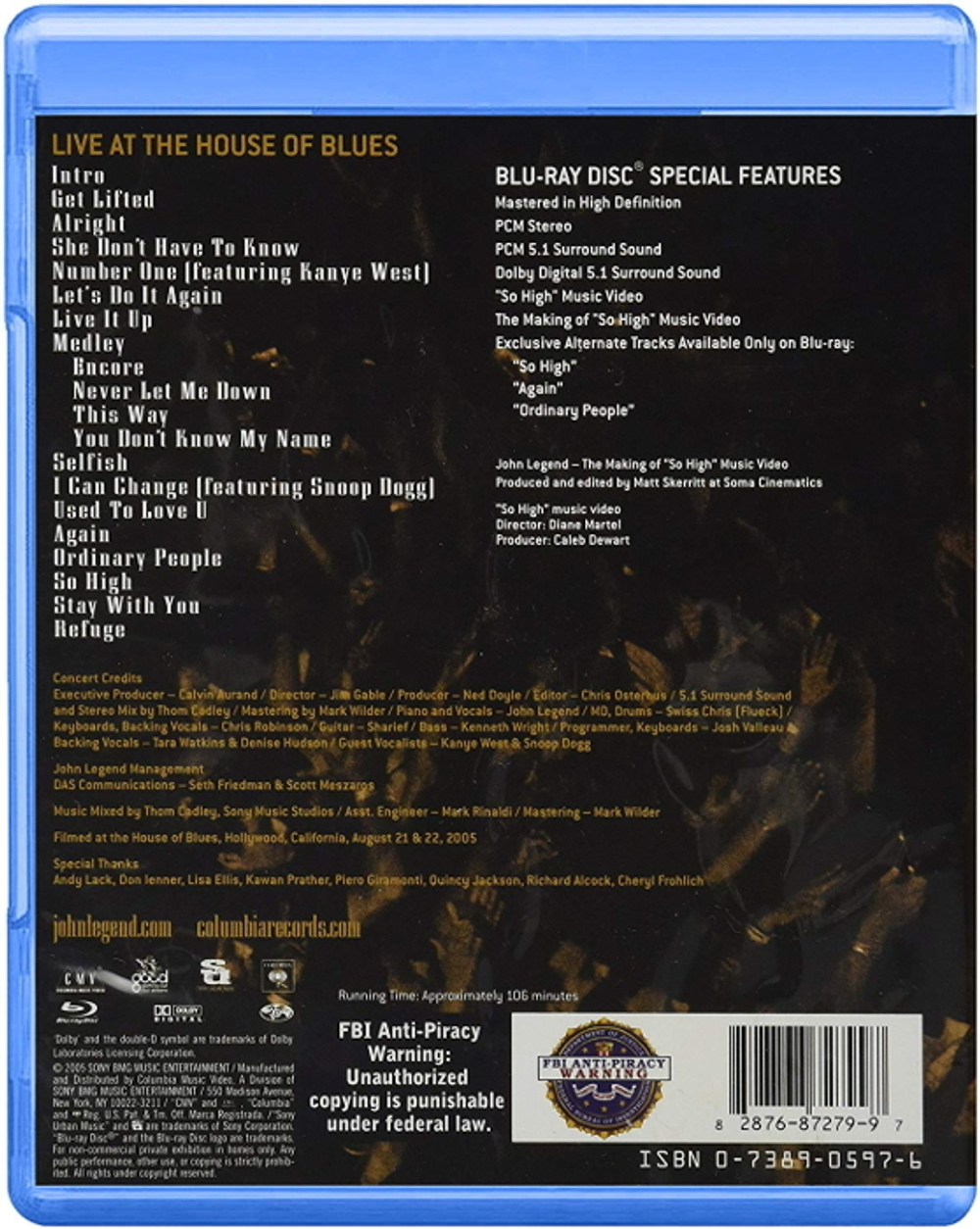 John Legend / Live At The House Of Blues (Blu-ray)