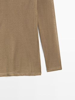 Massimo Dutti Водолазка с воротником-стойкой - Limited Edition, бежевый