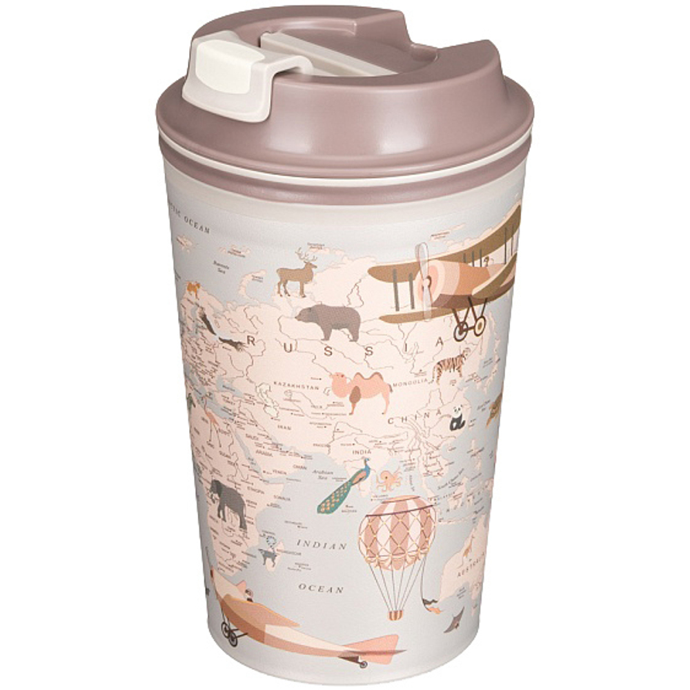Термостакан с клапаном 350мл «Карта» светло-бежевый