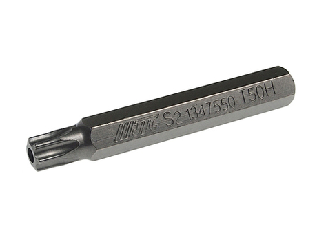 Бита TORX Т50Hх75мм 10мм удлиненная S2 JTC