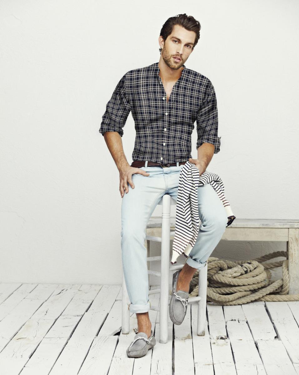 Ткань рубашечная-халатная Prival Фланель шотландка, сервя клетка, 160г/м2, 1.5х10м