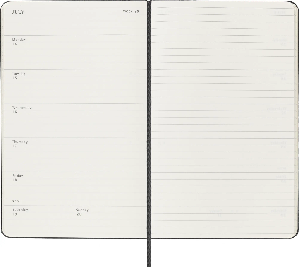 Еженедельник на 2025 год Moleskine Classic WKNT (DHB12WN3) 13x21см твердая обложка черный