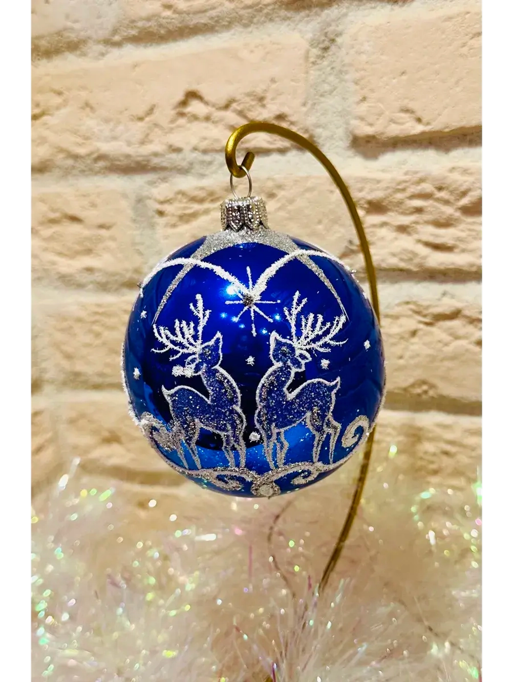 Елочное украшение Олени 85 мм