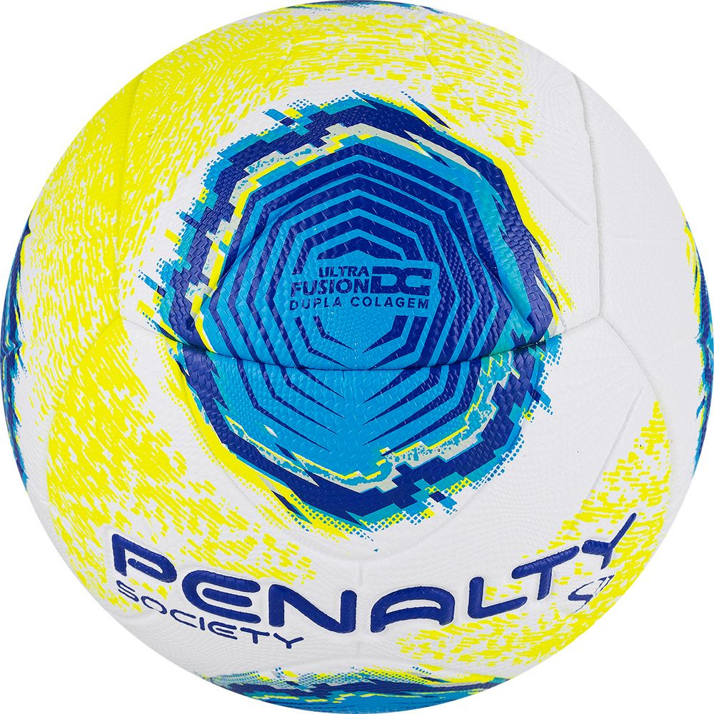 Мяч футбольный PENALTY BOLA SOCIETY S11 R2 XXII 5213261090-U, размер 5, бело-жёлто-голубой