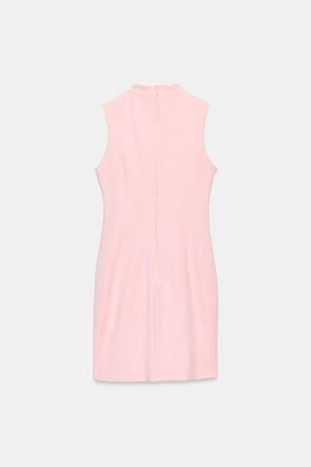 ZARA МИНИ-ПЛАТЬЕ С ЗАСТЕЖКАМИ-АЛАМАР, РОЗОВЫЙ