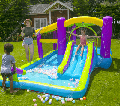 Детский батут для дачи "Водная пушка" 4*2,85*1,8 м