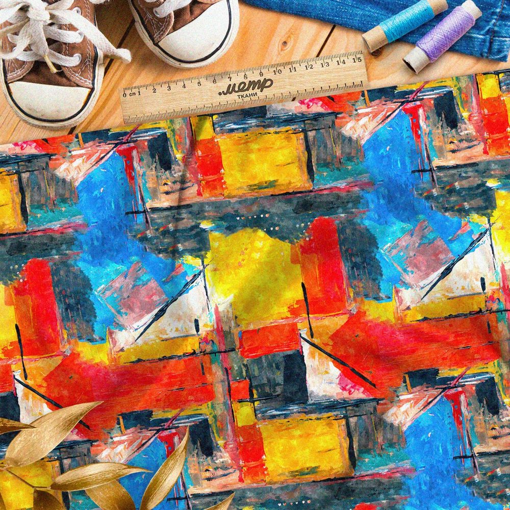 Ткань лён рыбный городок франции