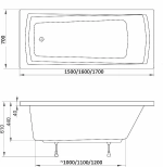 Ванна акриловая Ravak DOMINO PLUS C621R00000 160х70