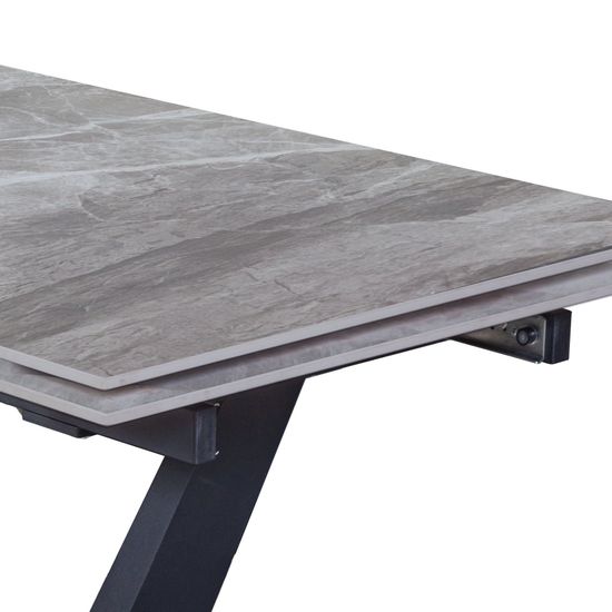 Стол раскладной Малибу (120+30+30), керамика глянцевая Italian Light Grey