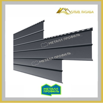 Сайдинг металлический L -Брус ХL VikingMP Е- RALL 7024 Графитовый серый 0.5мм