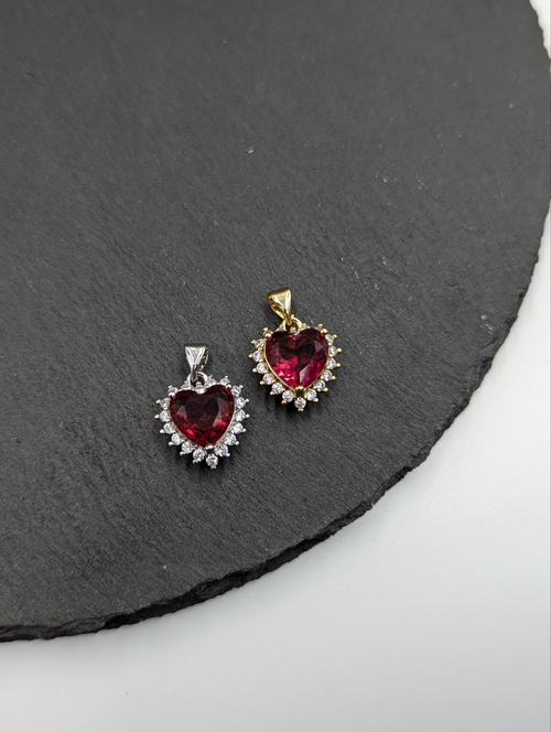 Подвеска сердце с фианитами