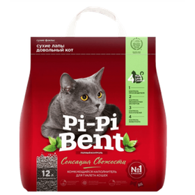 Пи-пи Бент Комкующийся Наполнитель Сенсация свежести 5кг.