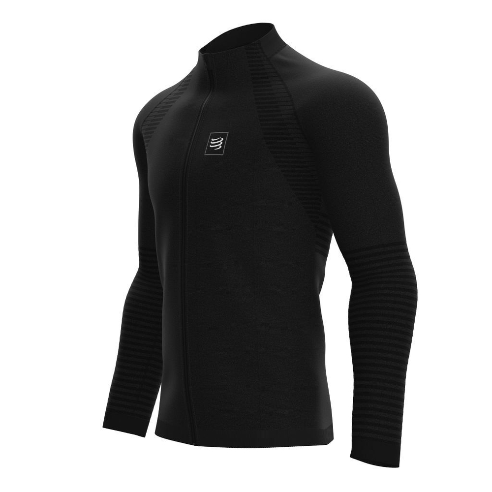 Мужская теннисная кофта Compressport Seamless Zip Sweatshirt - черный