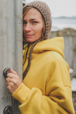 Худи на молнии с начесом, «Горчица»