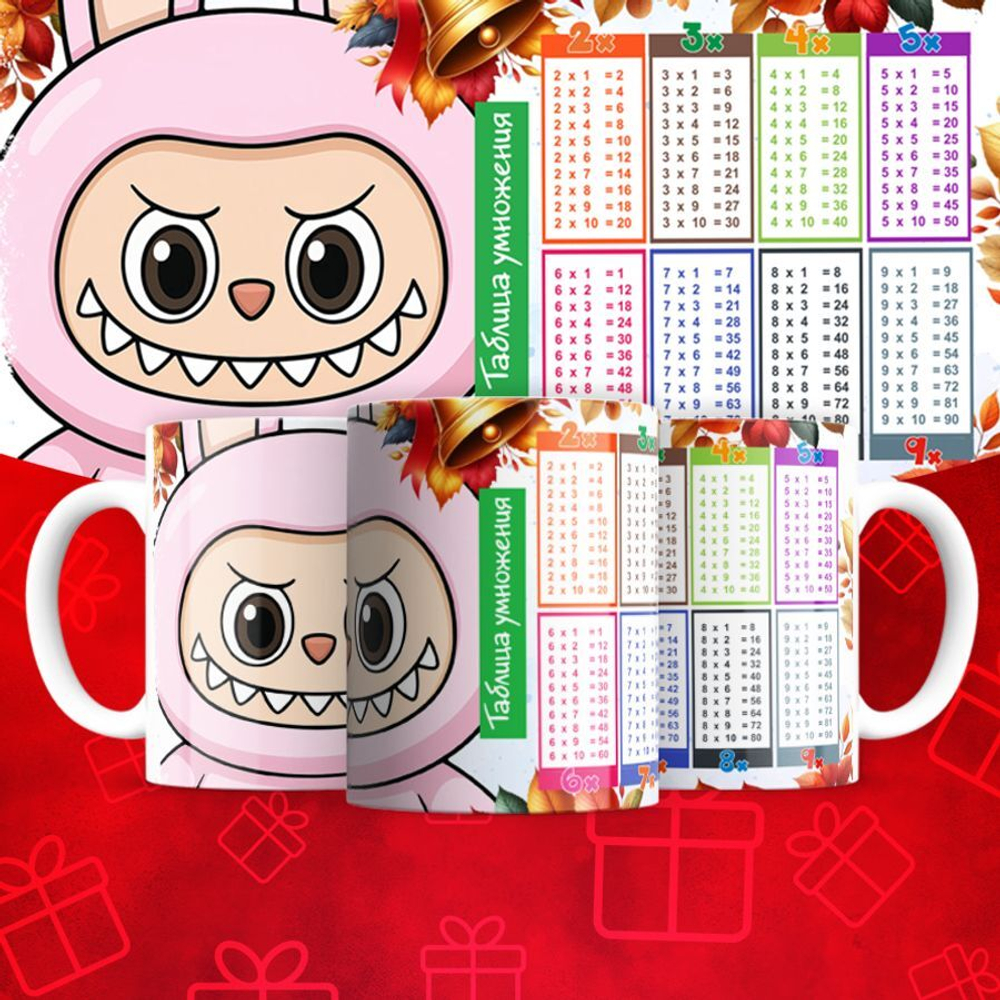 Лабубу с таблицей умножения