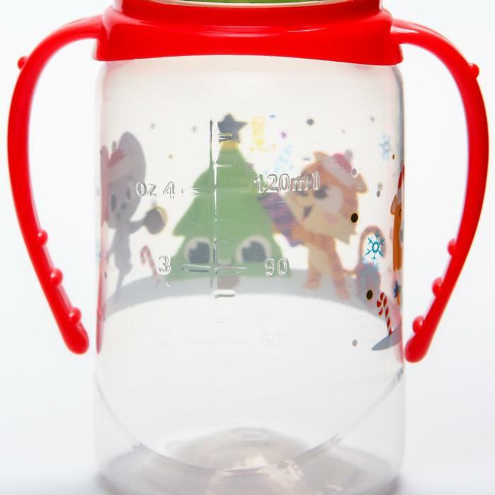 6849710 Бутылочка для кормления «Новогодние малыши» 150 мл цилиндр, с ручками