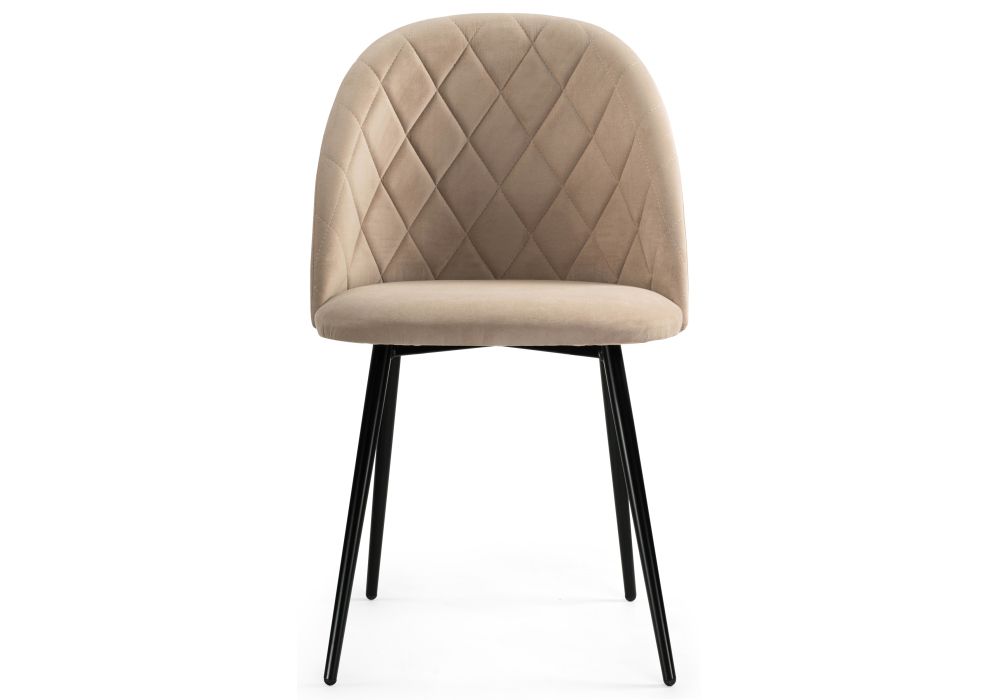 Стул на металлокаркасе Зест микровелюр 05 / черный глянец