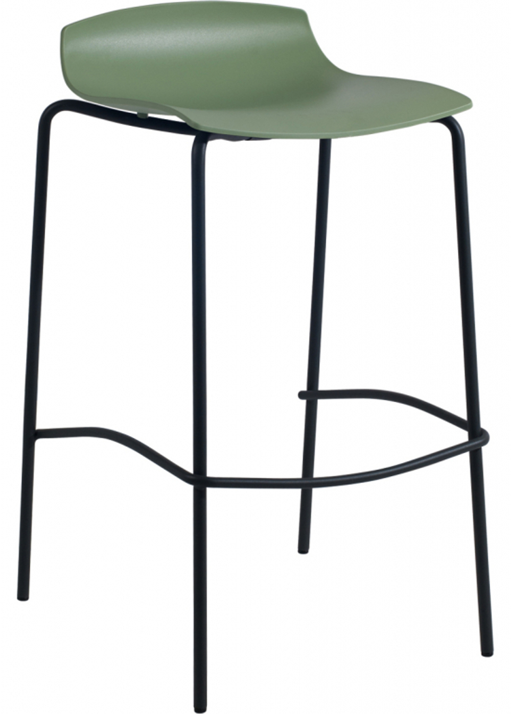 Табурет пластиковый барный Papatya X-Treme BSS Pro, черный, зеленый