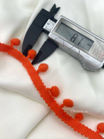 Тесьма с плюшевыми помпонами оранжевая