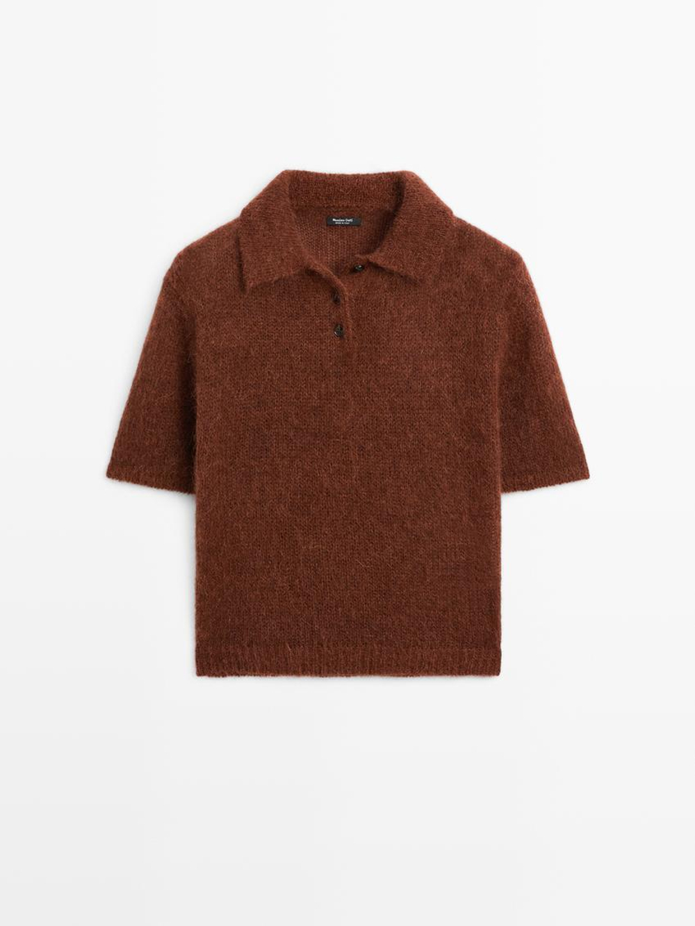 Massimo Dutti Трикотажный свитер из смесовой альпаки, черепичный