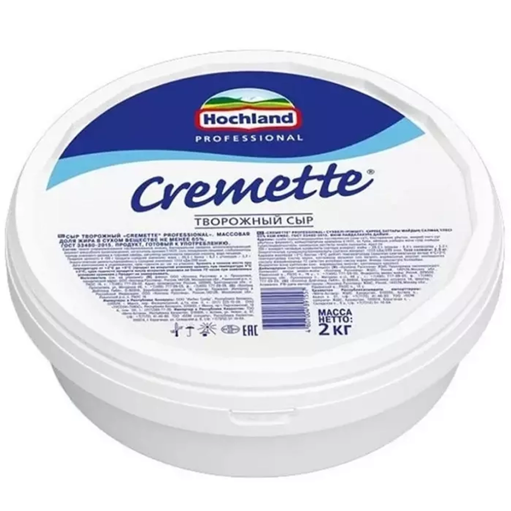 Сыр творожный Креметте Cremette Professional 65% жирн 2 кг