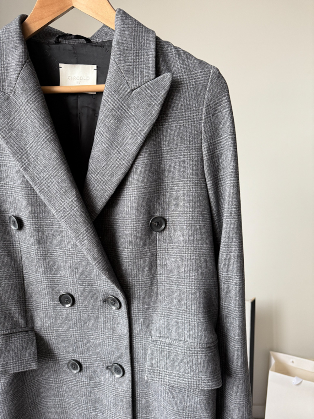 Пальто хлопковое в клетку Circolo, XS