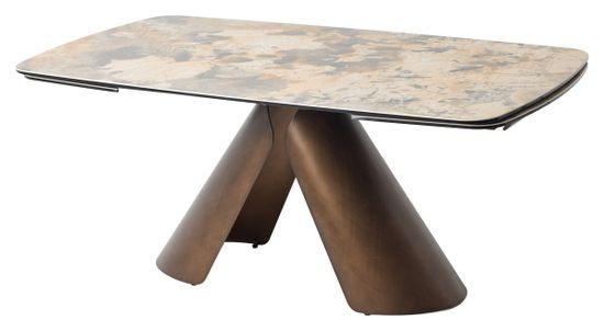 Стол CALDERON 180 TL-137 матовый, испанская керамика / брашированный каркас, цвет медный