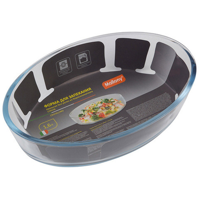 Форма для запекания CRISTALLINO, объем 1,6 л, из боросиликатного стекла, овальной формы, без ручек