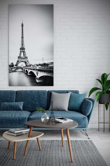 Стол журнальный Стилгрей серый лен/бежевый лен/дуб светлый