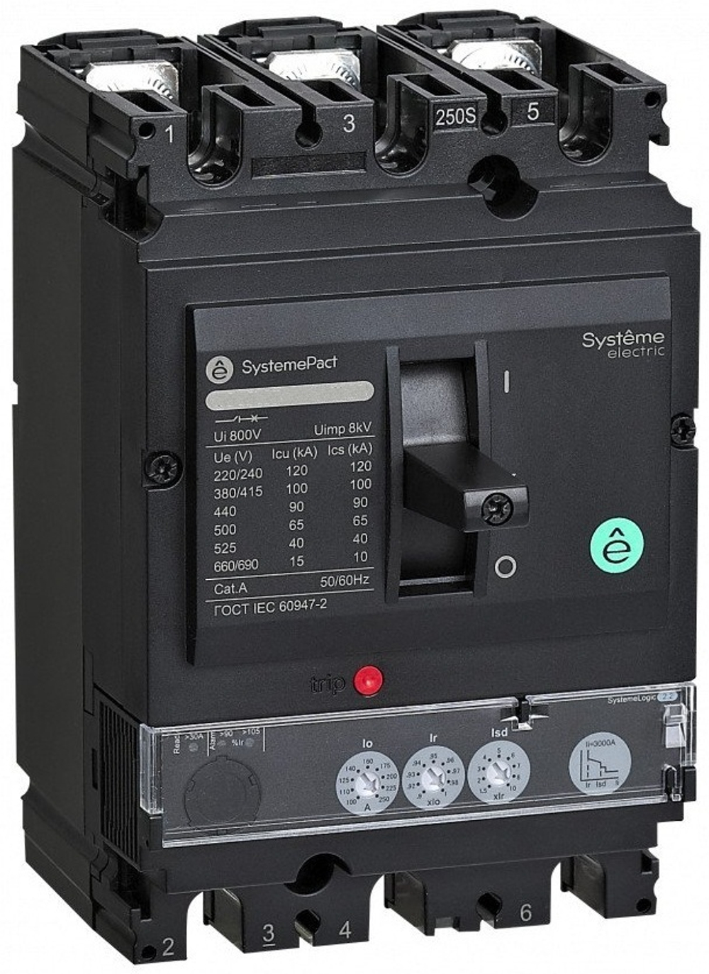 Автоматический выключатель в литом корпусе  Systeme Electric SPC160F16022L3DF