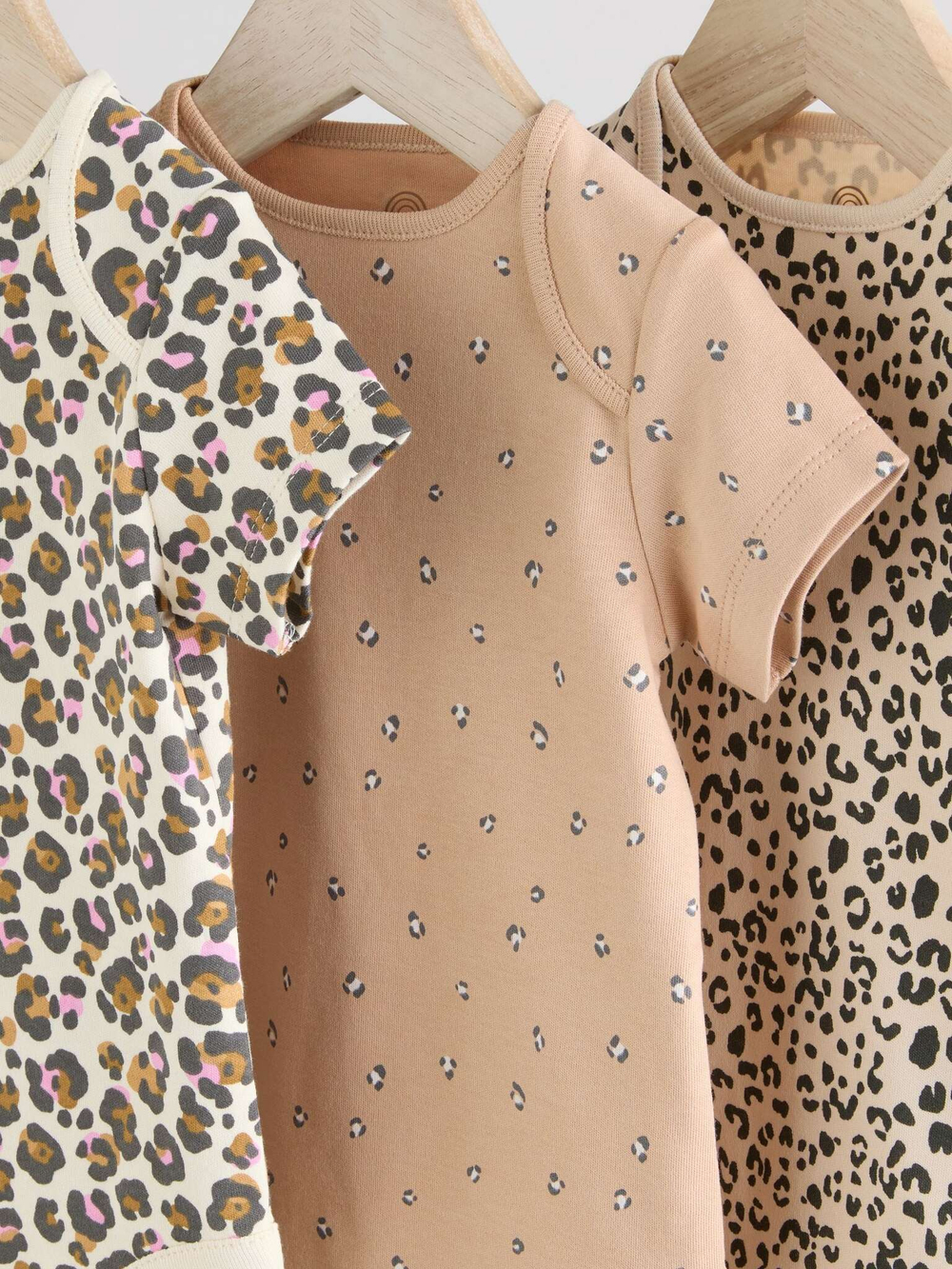 Боди с коротким рукавом для малышей Next E19-748, 3 шт., Бежевый, Светло-коричневый