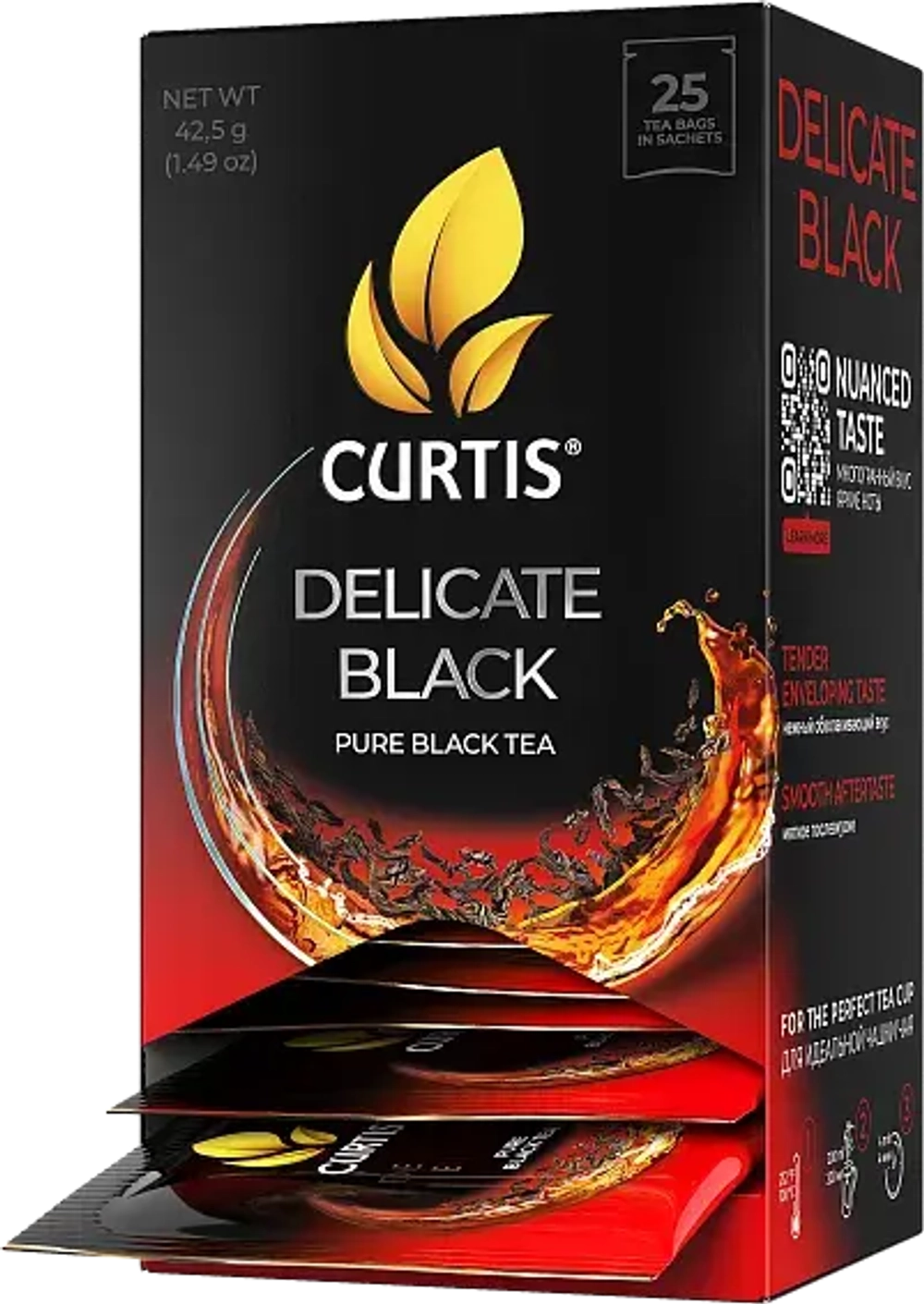 Curtis Delicate Black, чёрный чай, 25 × 1,7г. Кёртис