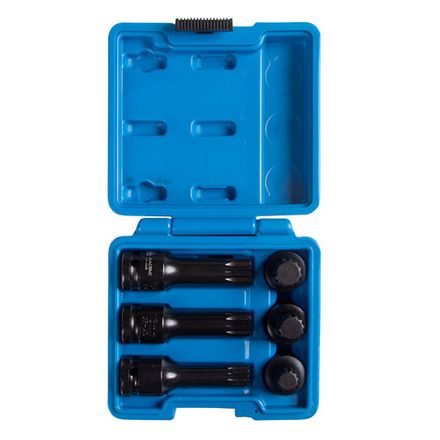 Цена на МАСТАК (100-42006) Набор торцевых насадок 1/2", SPLINE, M14-M18 для болта задней ступицы VAG, 6 предметов