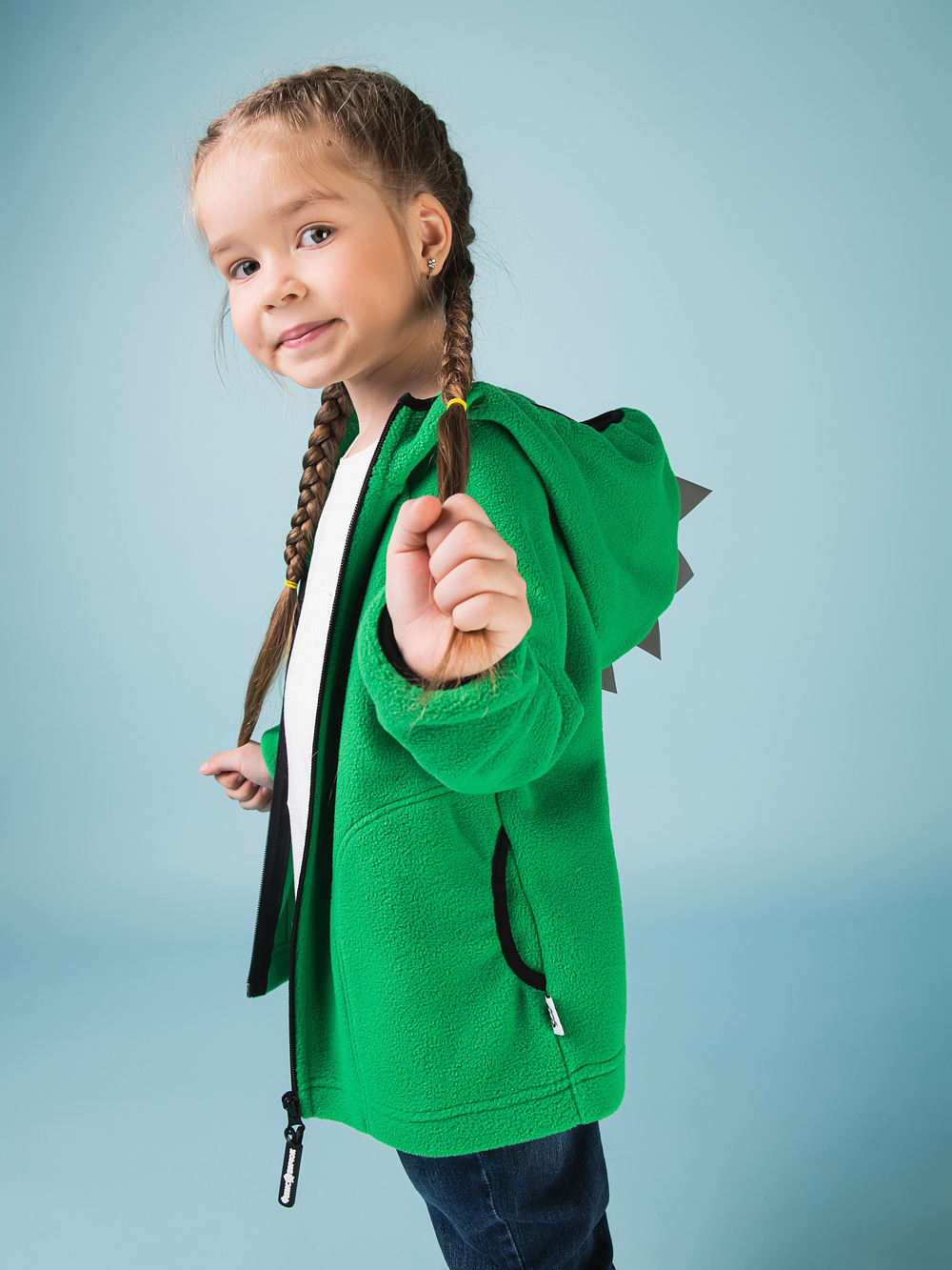 Толстовка флисовая "Дино" зеленый