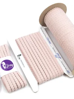 168 641/8 Резинка отделочная Lauma 8 мм, серебристый пион 168