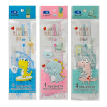 Линейка Basir пластиковая, набор 4 шт, серия "Динозаврики", 4 предмета: линейка с трафаретом 20 см, транспортир и два угольника