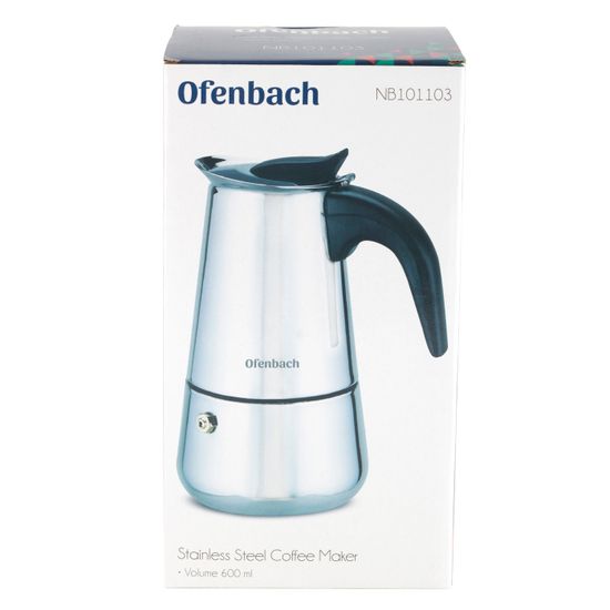 Кофеварка гейзерная 600 мл (12 порций) Ofenbach NB 101103 из нержавеющей стали