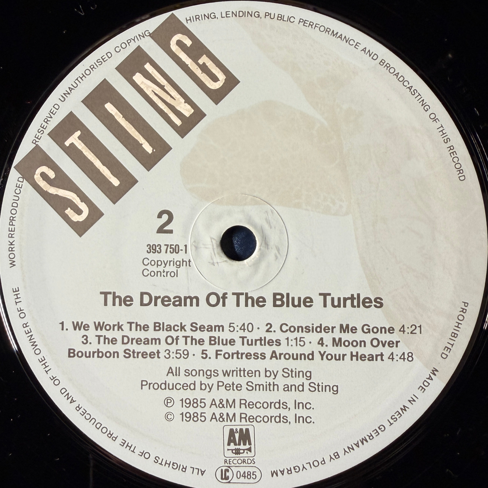 Sting - The Dream Of The Blue Turtles (Европа 1985г.)
