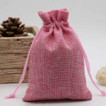 Подарочный мешочек из джута Розовый
