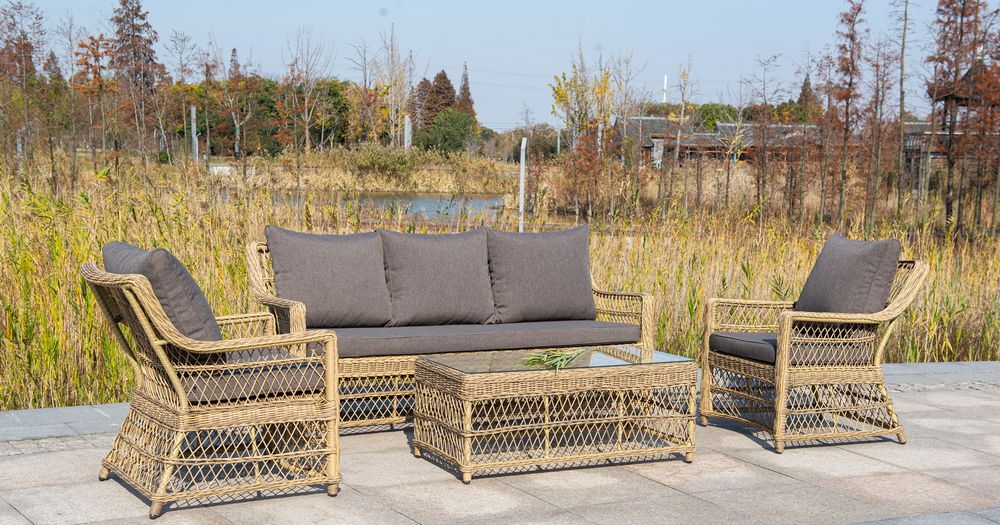 "Гранд Латте" кресло из искусственного ротанга, цвет соломенный