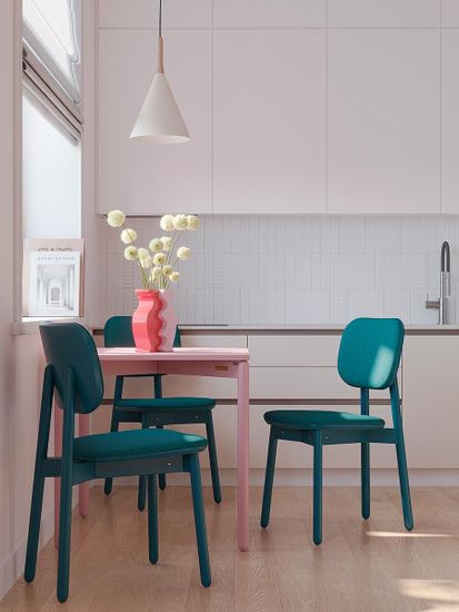 Стул с обивкой saga, рогожка, сине-зеленый