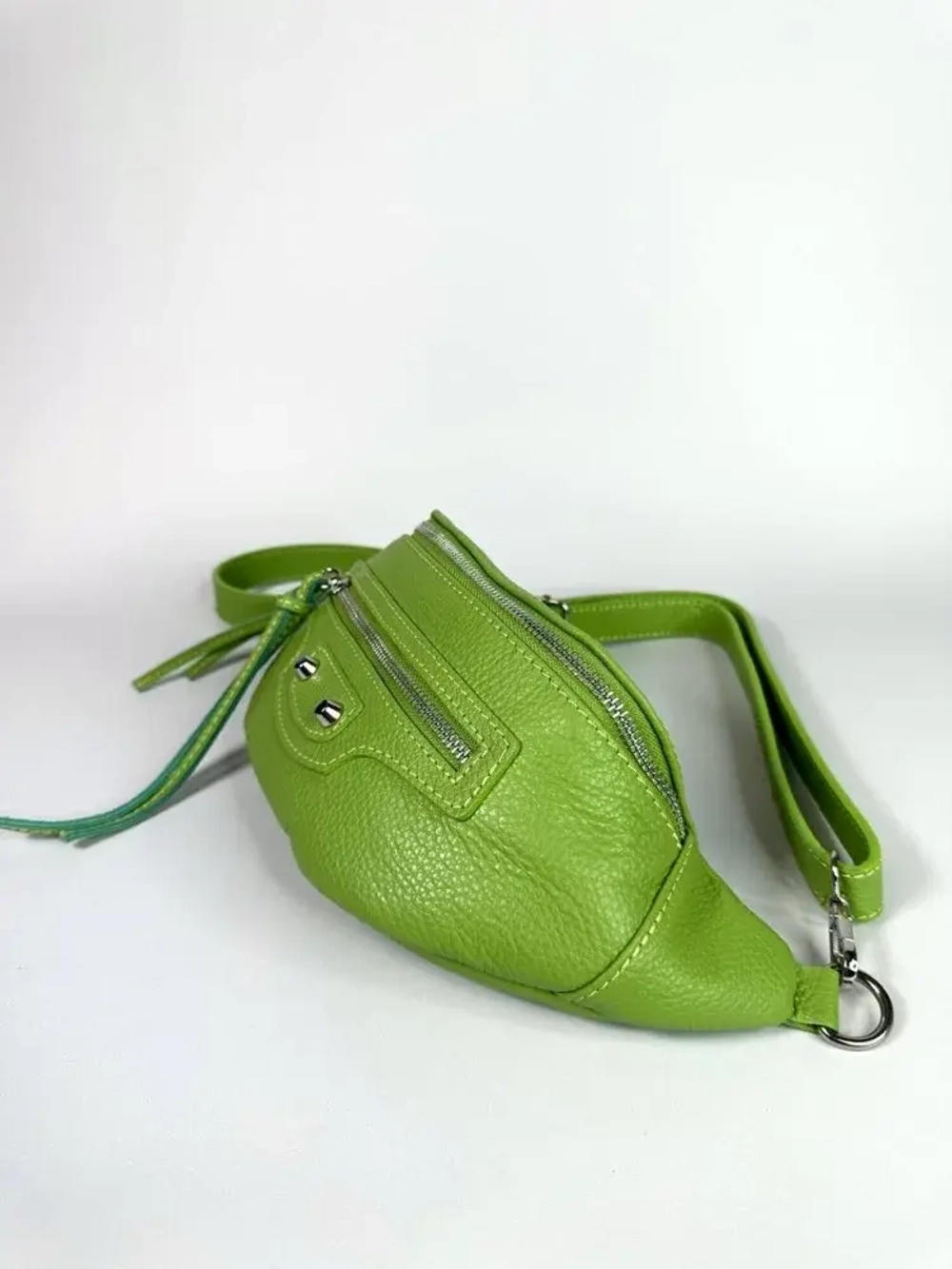 Сумка кросс-боди из натуральной кожи цвета лайм