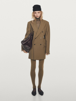 Massimo Dutti Легинсы из трикотажной смеси шелка - Limited Edition, бежевый