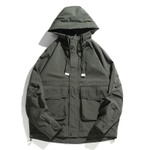 Классическая Ретро Рабочая одежда куртка с капюшоном и накладными карманами весенне-осенняя куртка.