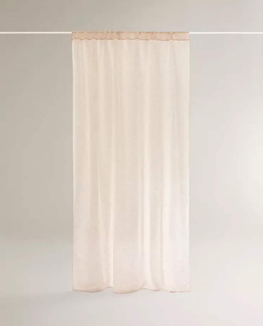 ZARA HOME ШТОРА ИЗ ПОЛУПРОЗРАЧНОЙ ТКАНИ, СВЕТЛО-БЕЖЕВЫЙ
