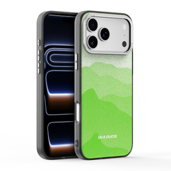 Чехол с MagSafe для смартфона iPhone 17 Pro Max, от Dux Ducis, серия Moro Series Magnetic (дизайнерский рисунок зеленого цвета)