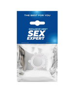 Эластичное эрекционное кольцо с шишечками и шипами (Цвет: белый)