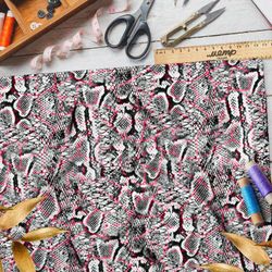 Ткань ниагара чёрно-белая чешуя змеи в разводах