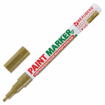 Маркер-краска лаковый (paint marker) 2 мм золотой без ксилола (без запаха) алюминий BRAUBERG PROFESSIONAL (12 штук в упаковке)