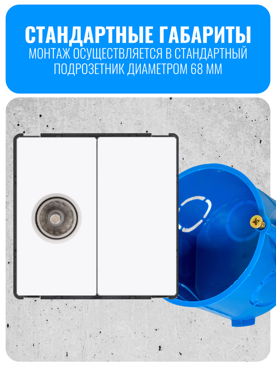 Розетка телевизионная Smart Aura серия Classic без рамки